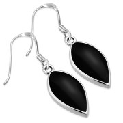 Black Onyx Silver Earrings, e386h